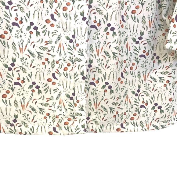 Land's End Button Up Shirt 10 White Womens 3/4 Sleeves Supima Cotton Novelty - Picture 7 of 9